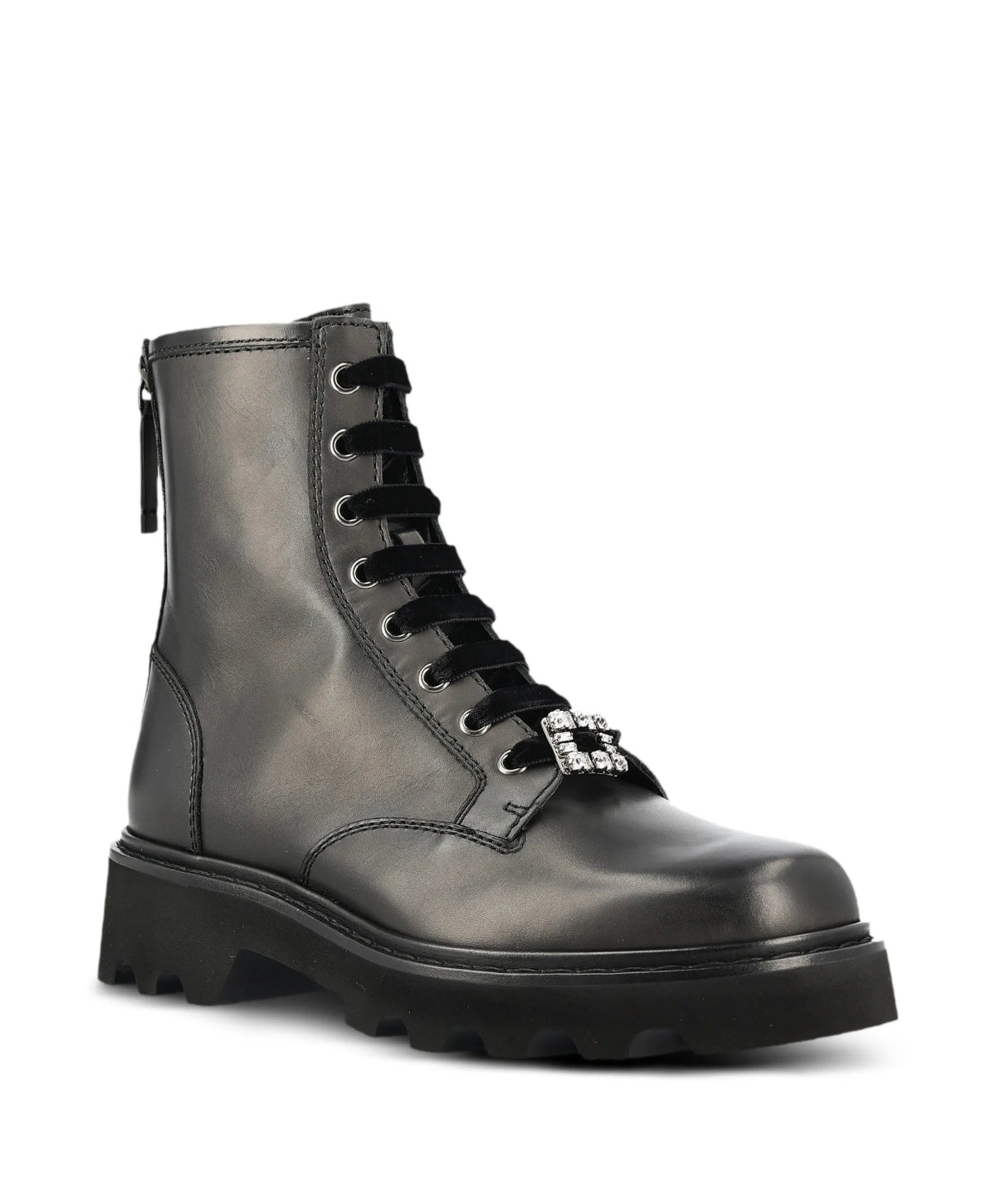Roger Vivier crystal buckle zip detail boots