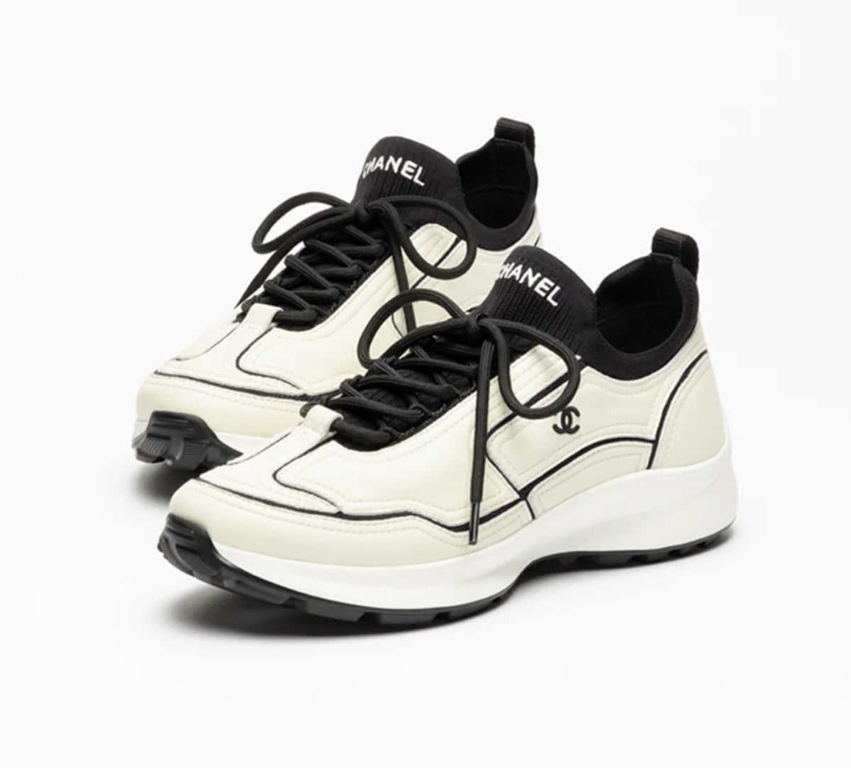 Chanel calfskin and mixed fibers sneakers