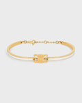 Celine triomphe articulated bracelet in enamel and brass with gold finish