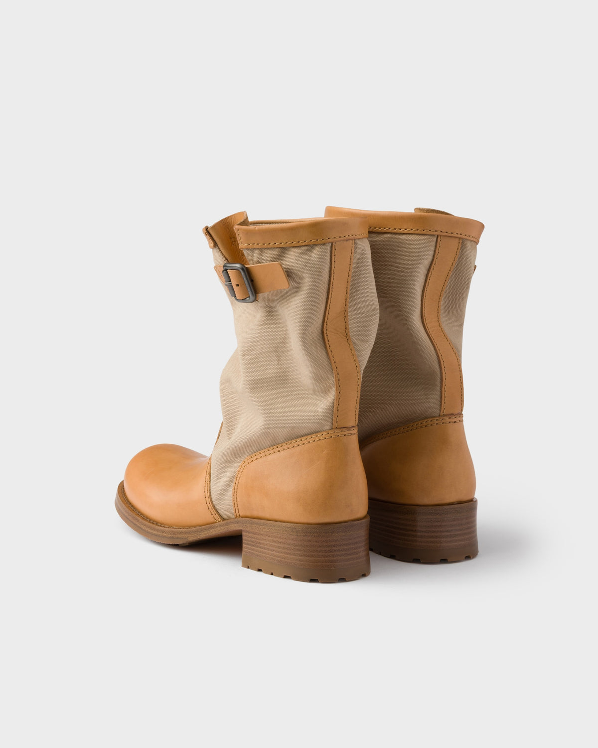 Prada leather and canvas boots