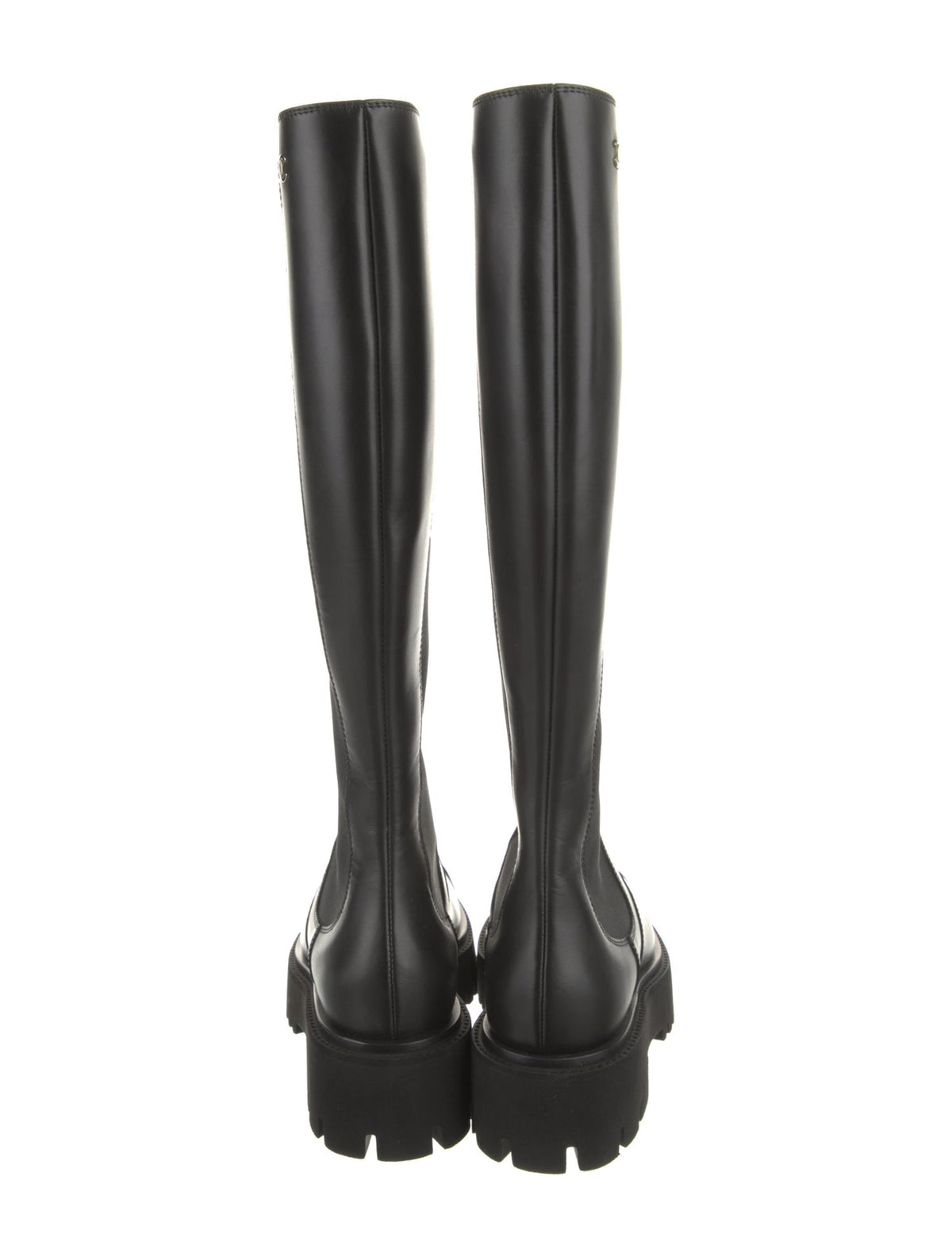 Chanel interlocking CC logo riding boots
