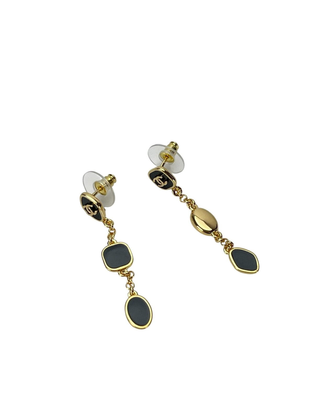 Chanel CC chain drop earrings