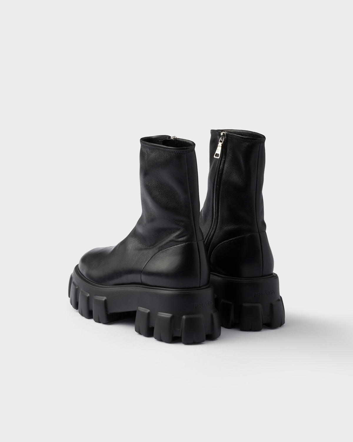 Prada monolith stretch nappa leather booties