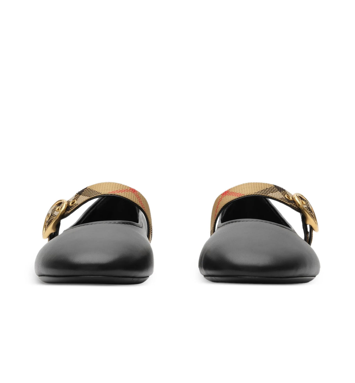 Burberry check strap leather Robin ballerinas
