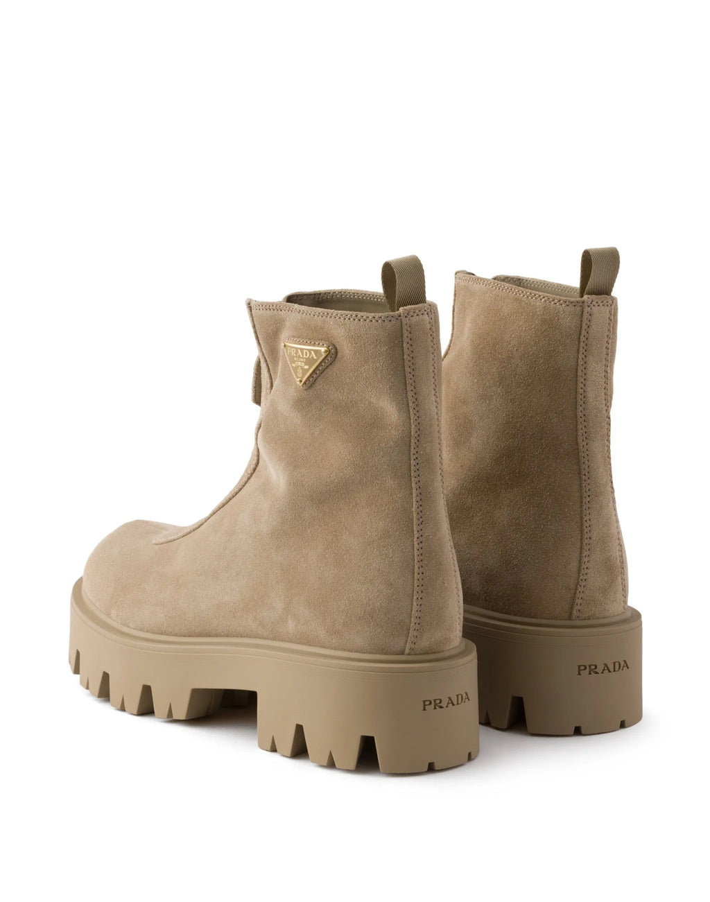Prada suede booties with zip