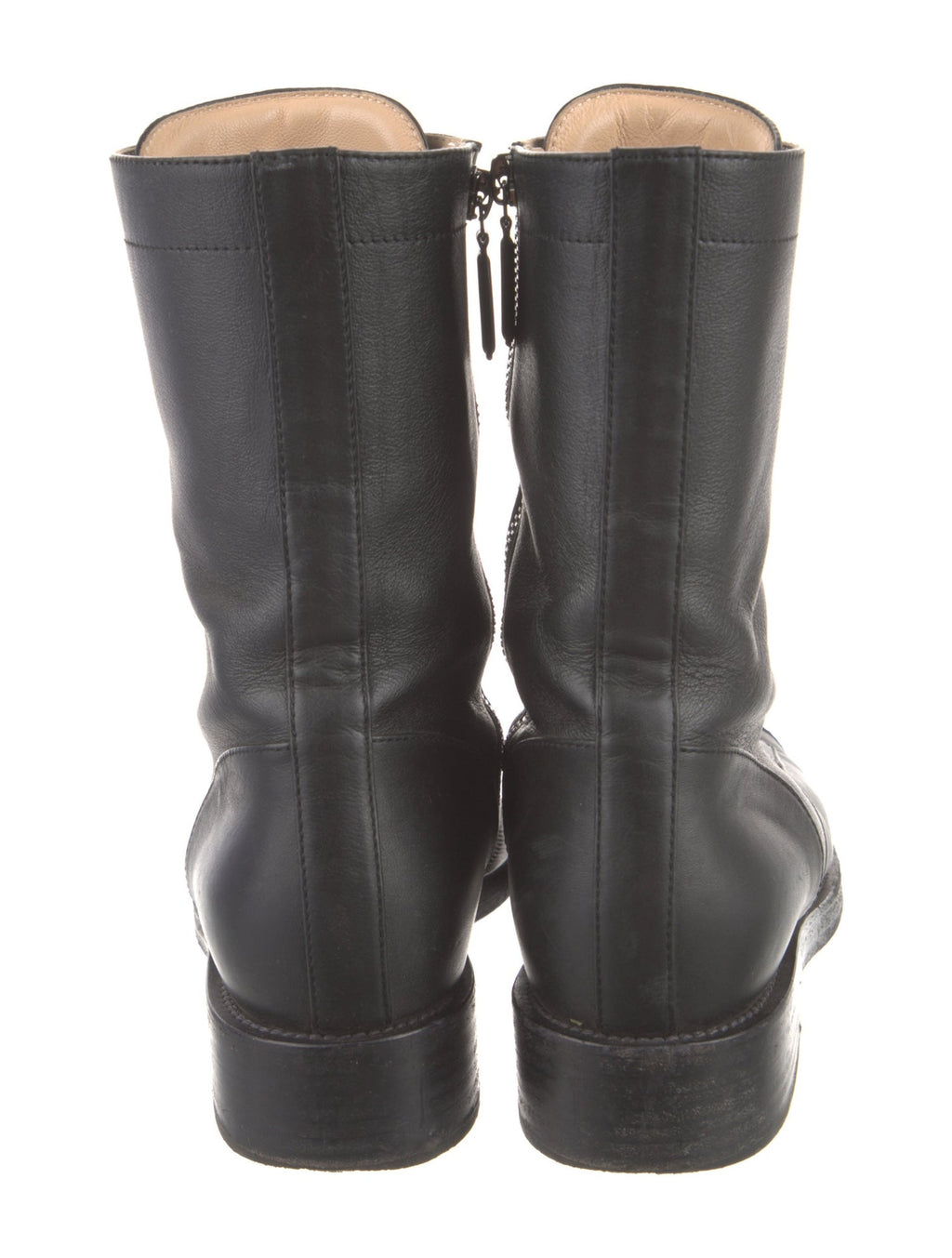 Chanel moto interlocking CC logo combat boots