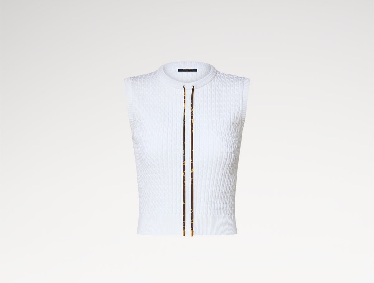 Louis Vuitton monogram drawstring knit top