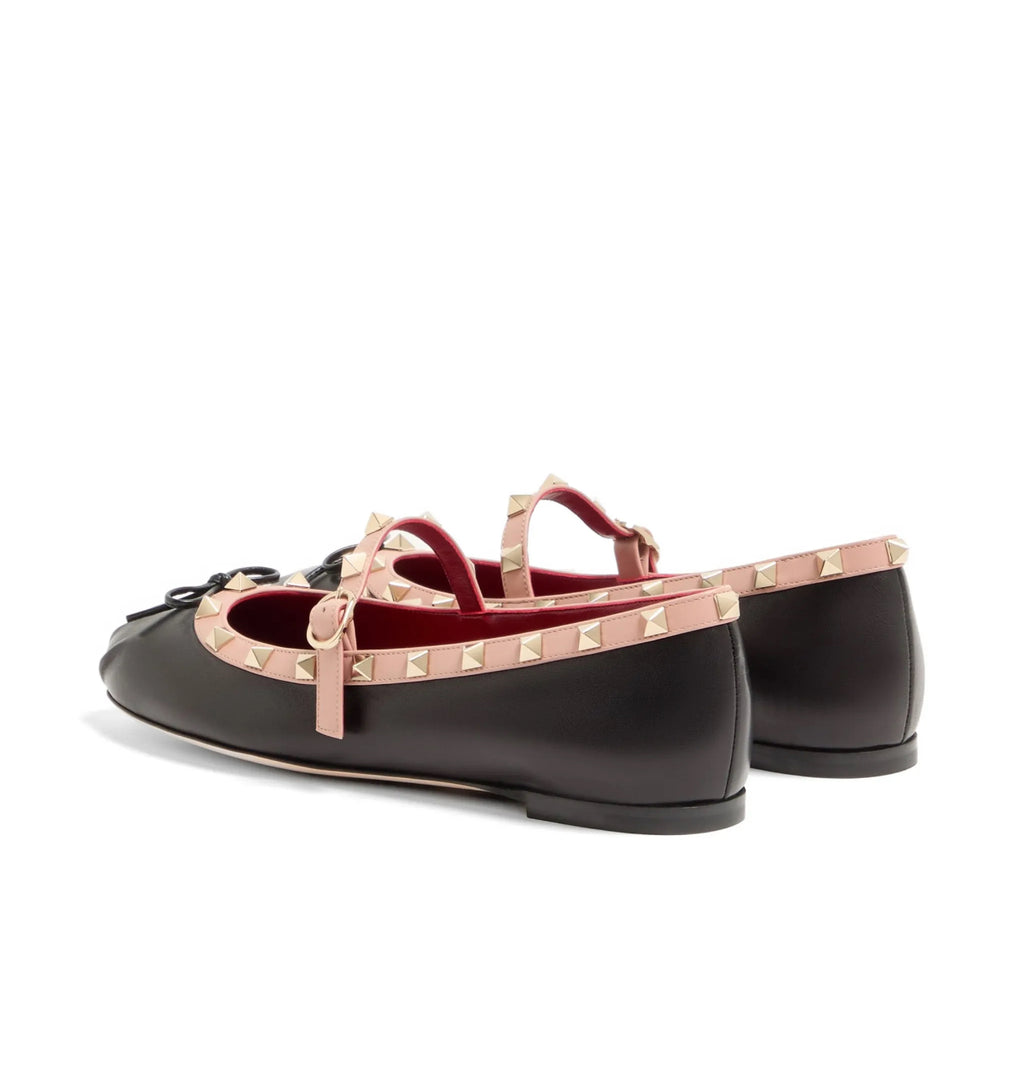 Valentino Mary Jane Rockstud ballerina in nappa