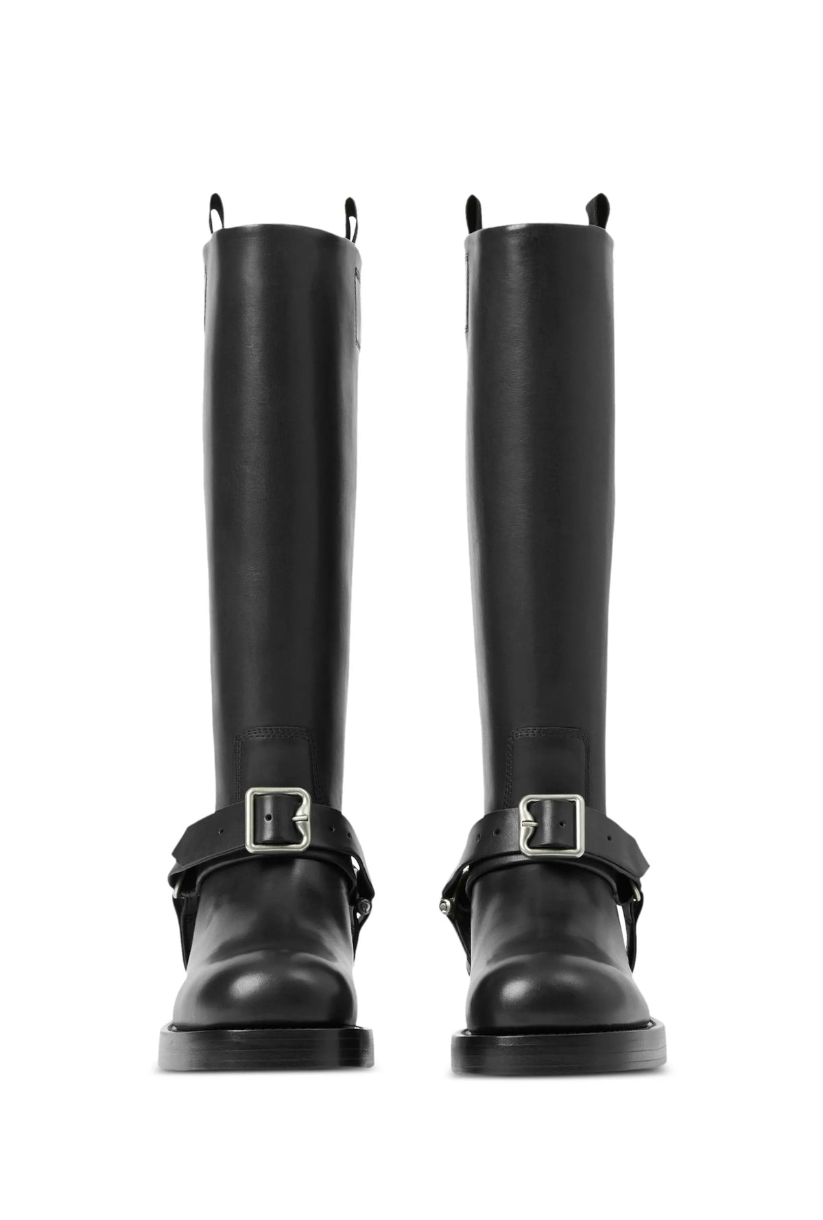 Burberry saddle knee high leather boots