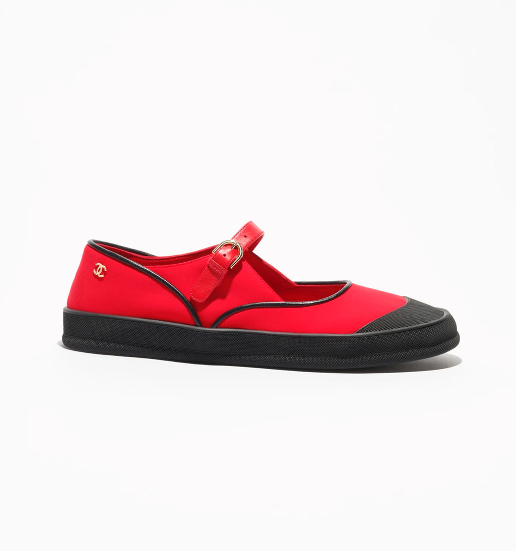 Chanel Coco beach Mary Jane flats