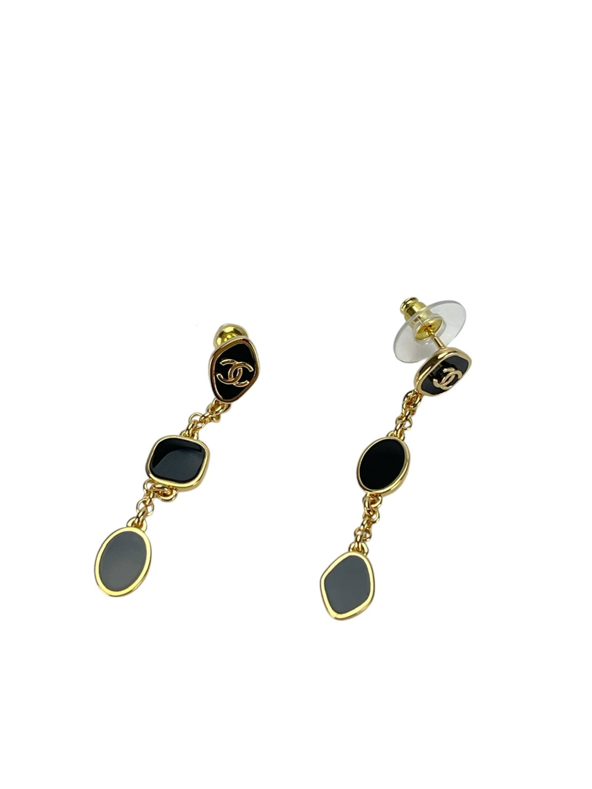 Chanel CC chain drop earrings