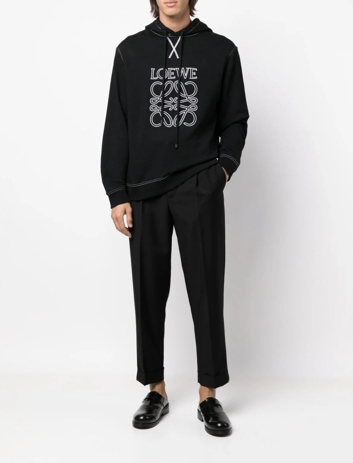 Loewe embroidered logo hoodie