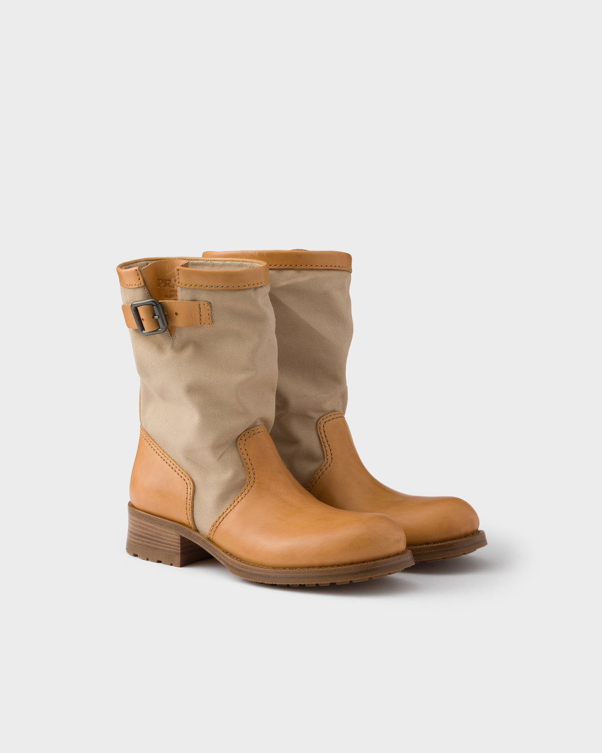 Prada leather and canvas boots