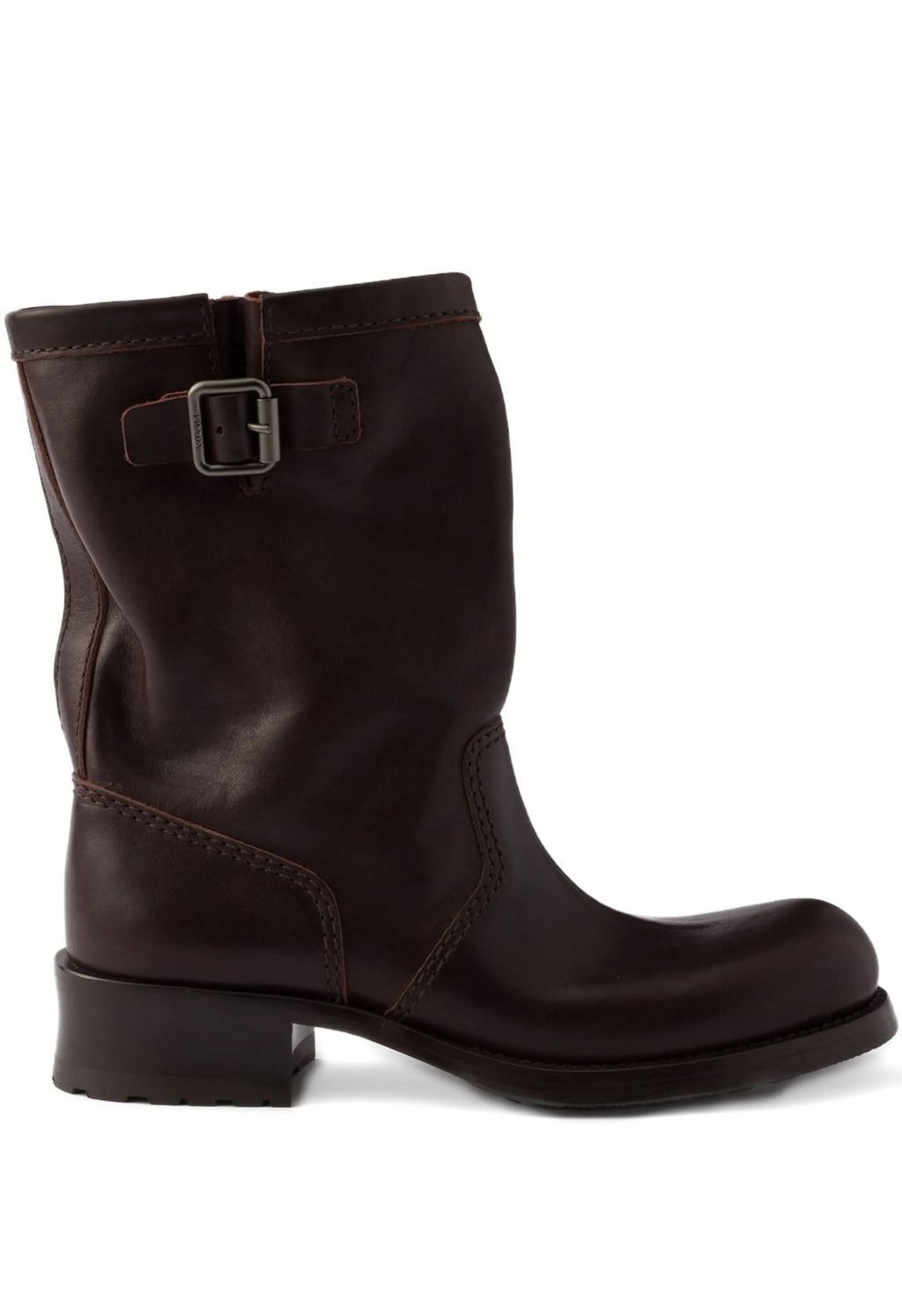 Prada leather mid calf boots