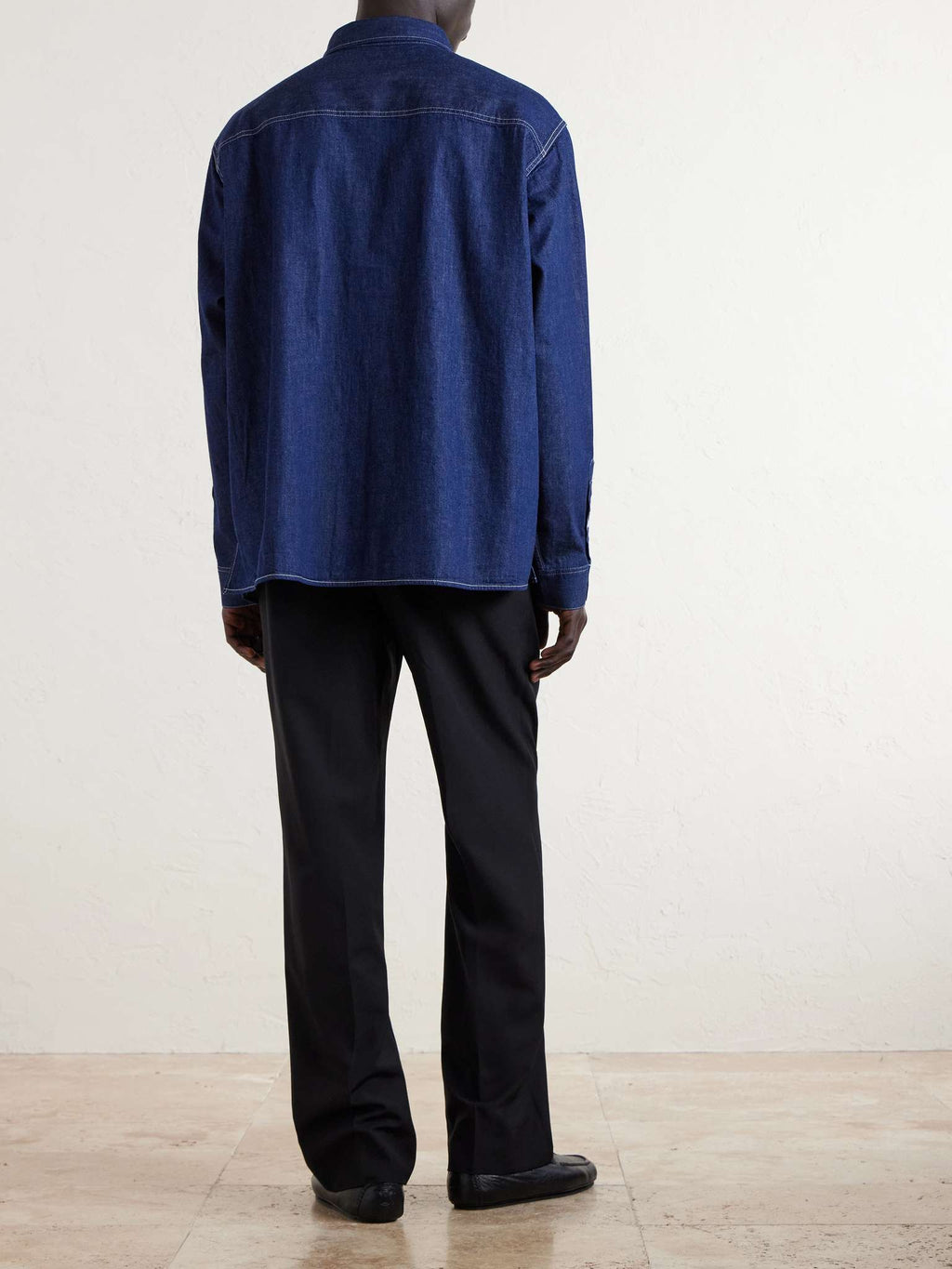 Celine long embroidered denim overshirt