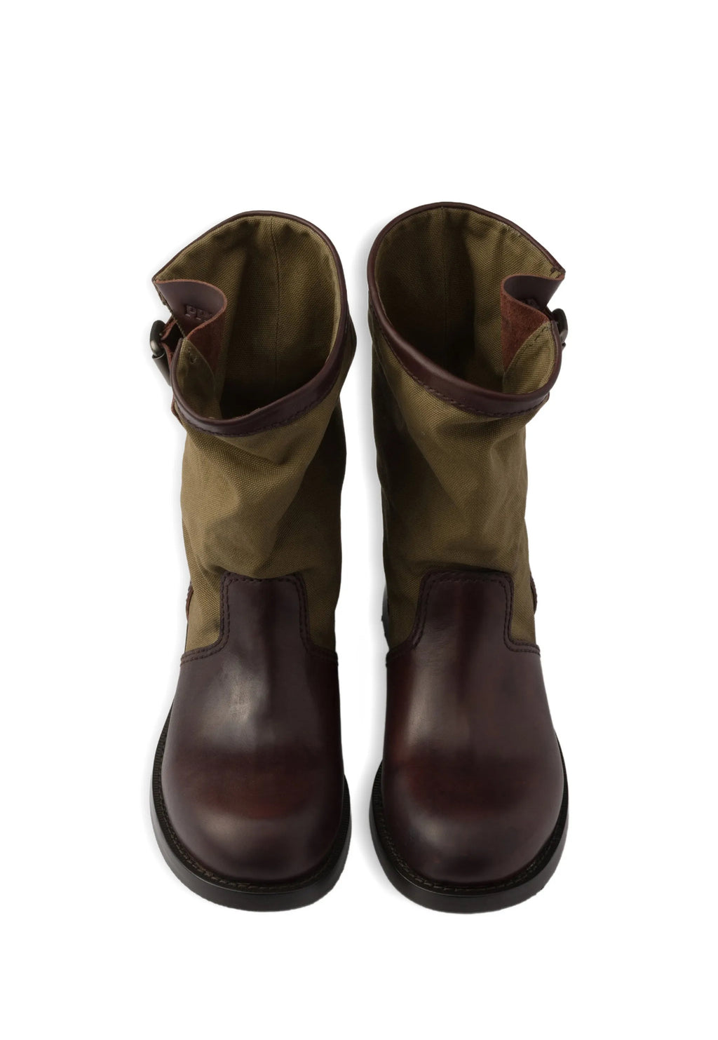 Prada leather and canvas boots