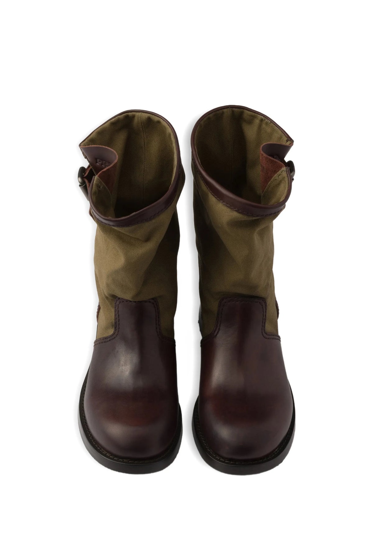 Prada leather and canvas boots