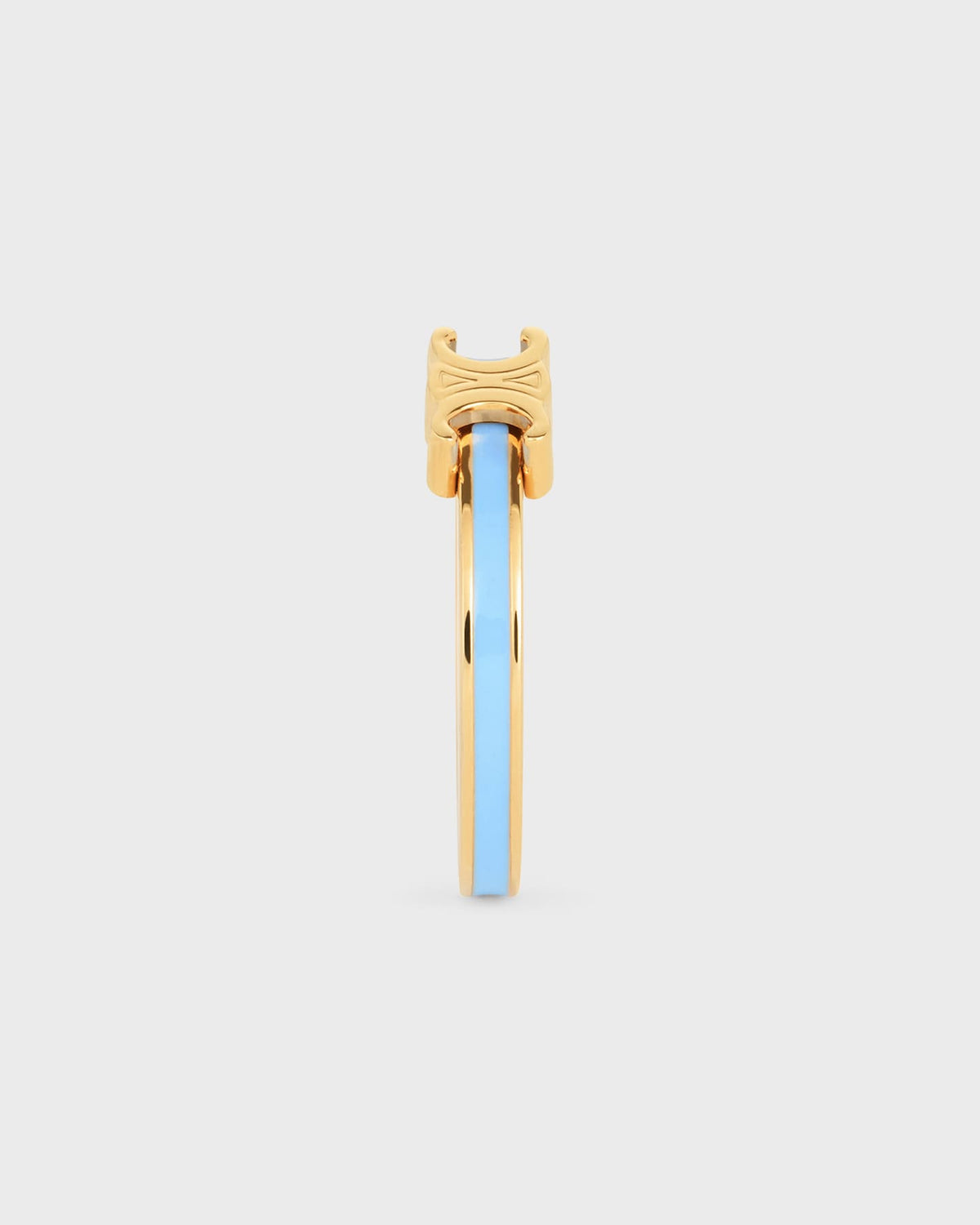 Celine triomphe ring in enamel and brass with gold finish