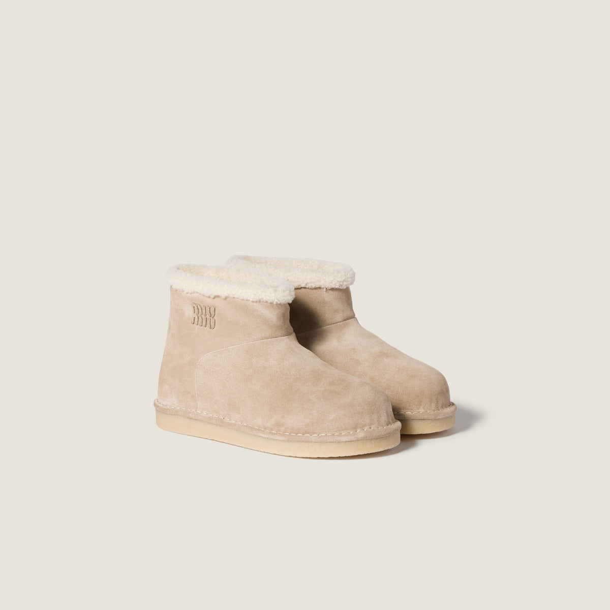 Miu Miu suede and shearling booties