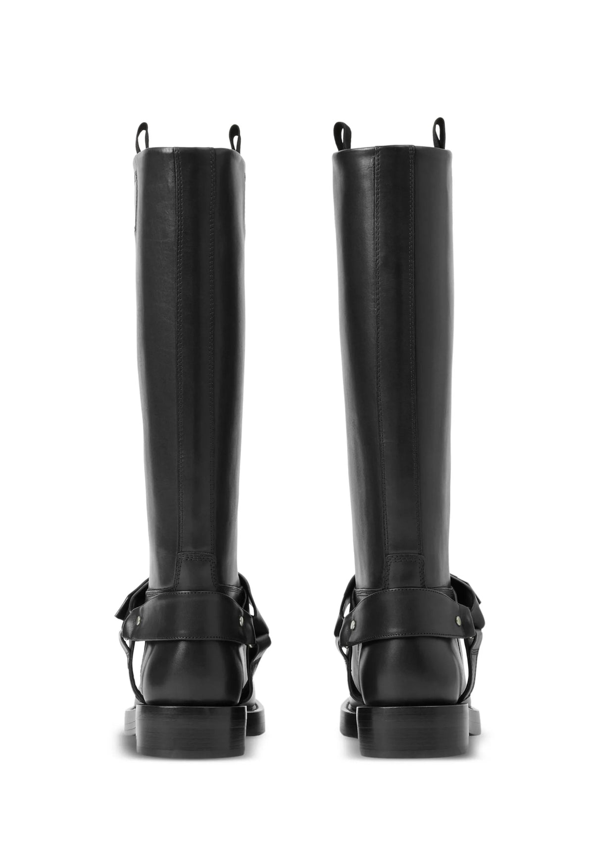 Burberry saddle knee high leather boots