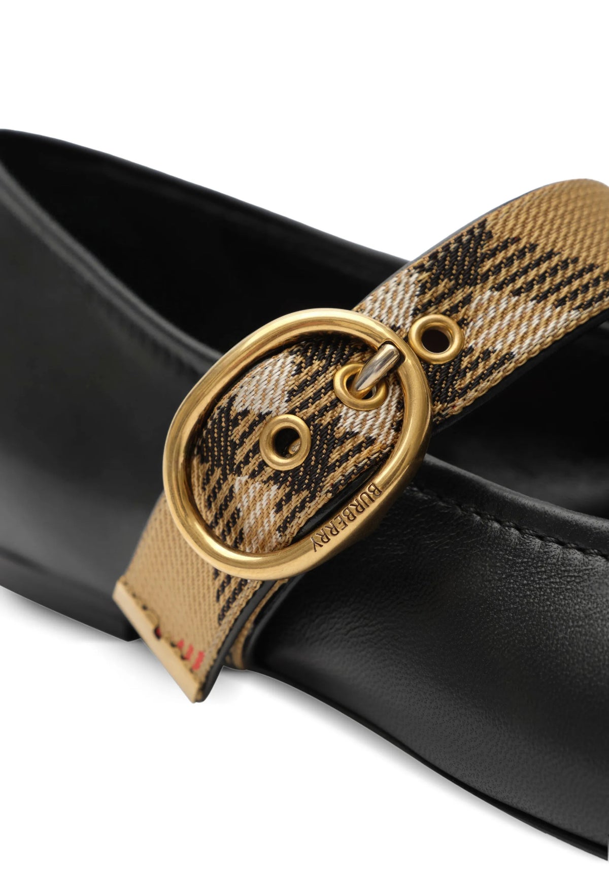 Burberry check strap leather Robin ballerinas
