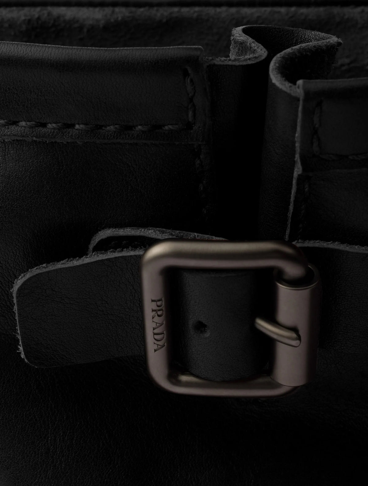 Prada leather mid calf boots