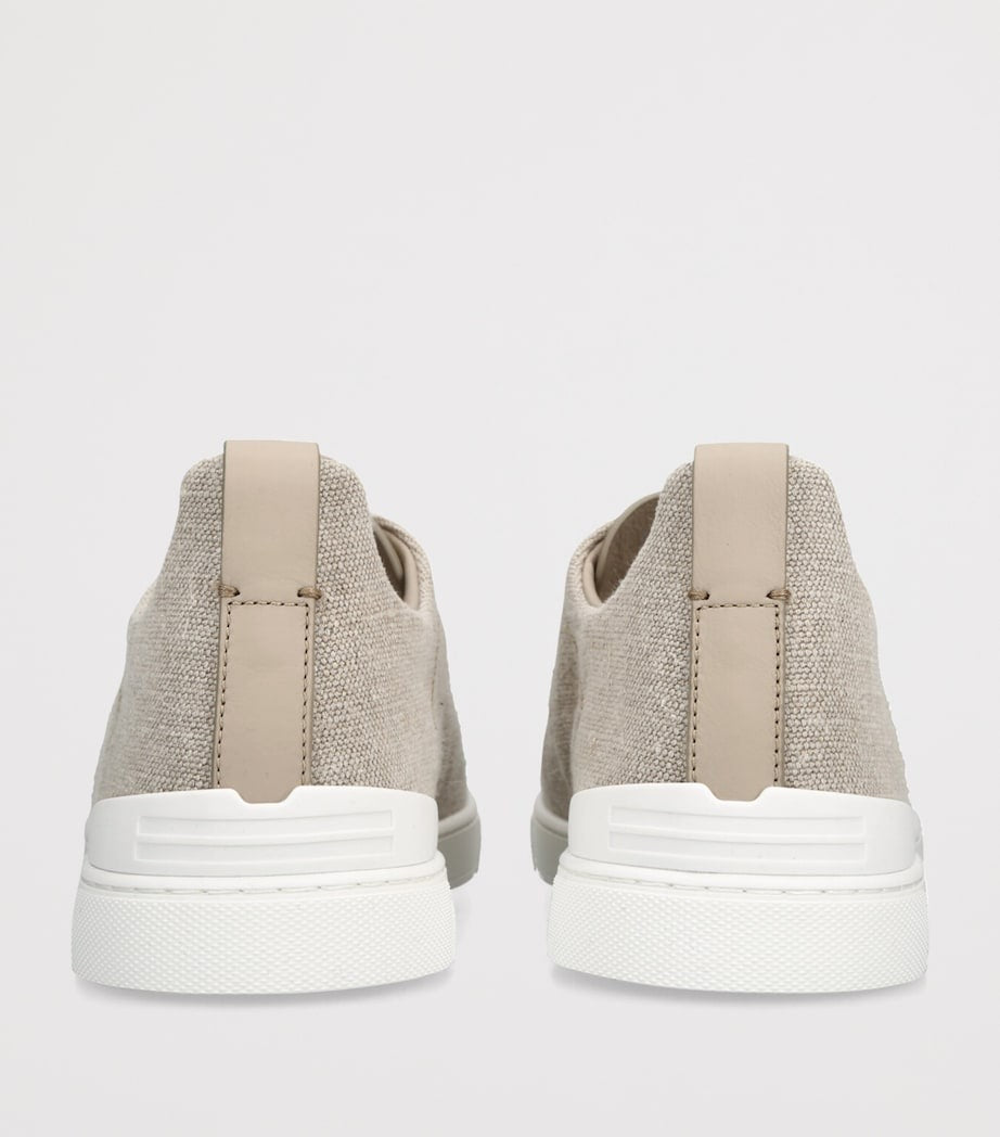 Zegna cotton linen triple stitch sneakers