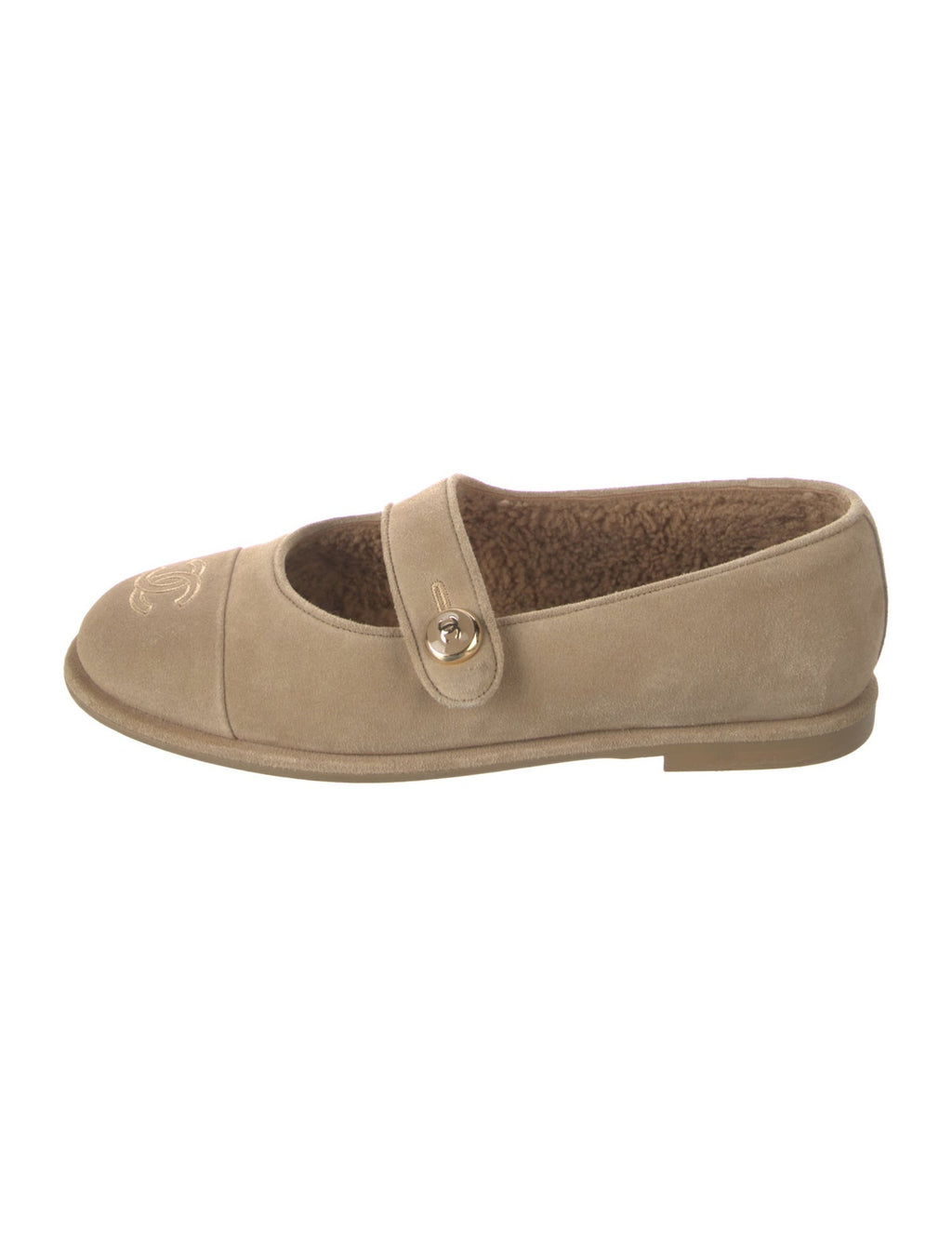 Chanel Mary Jane flats with shearling lining