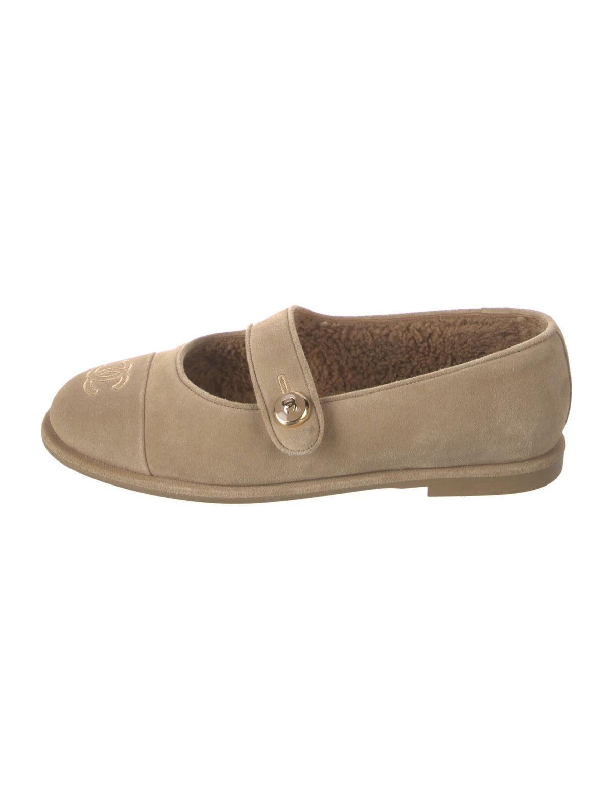 Chanel Mary Jane flats with shearling lining