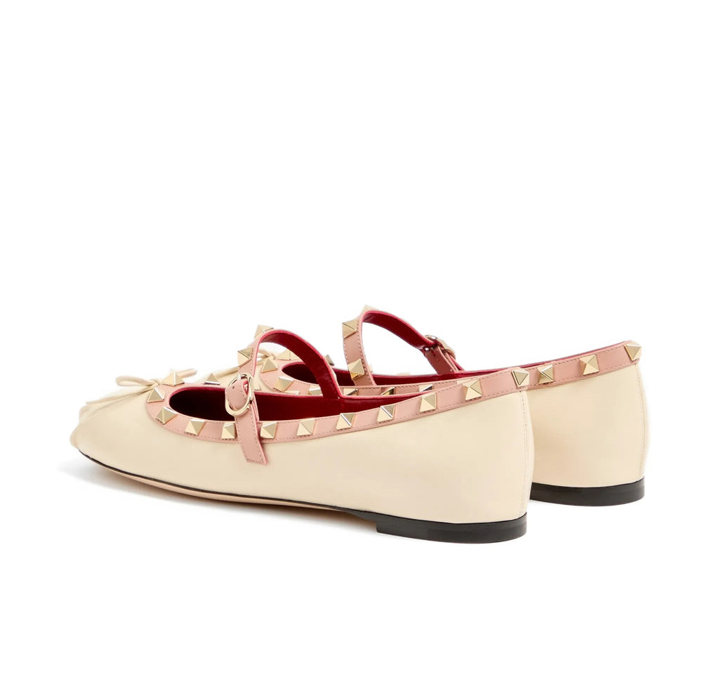 Valentino Mary Jane Rockstud Ballerina in nappa