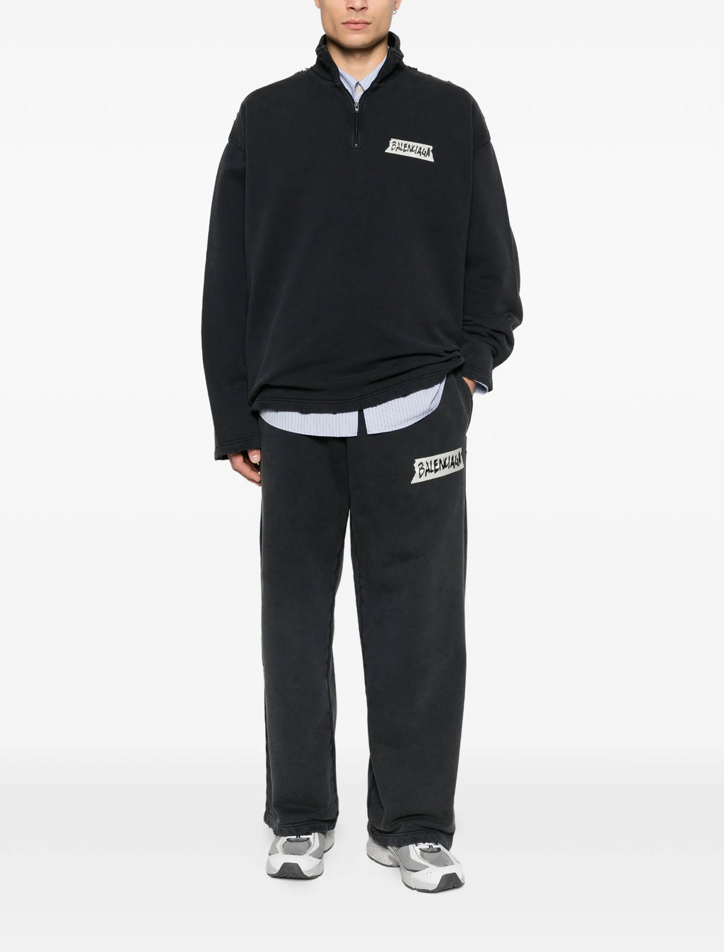 Balenciaga distressed zipped sweatshirt