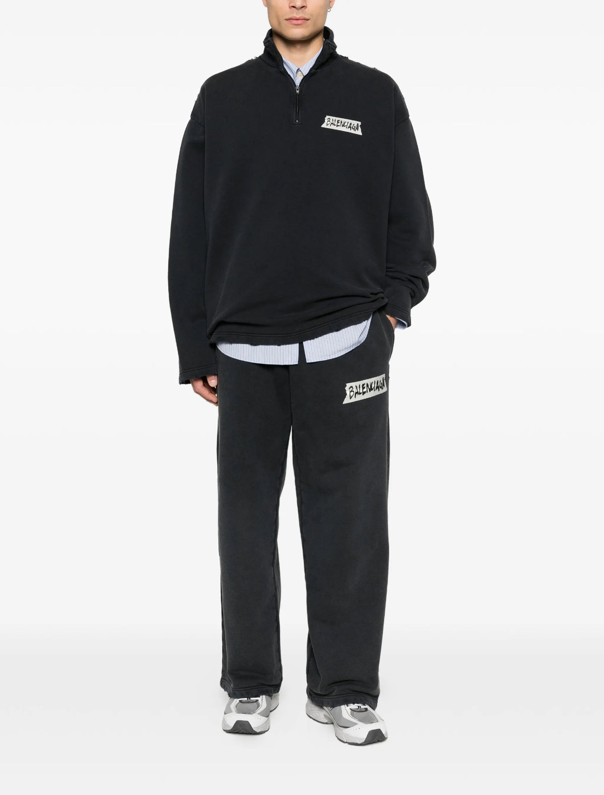 Balenciaga distressed zipped sweatshirt
