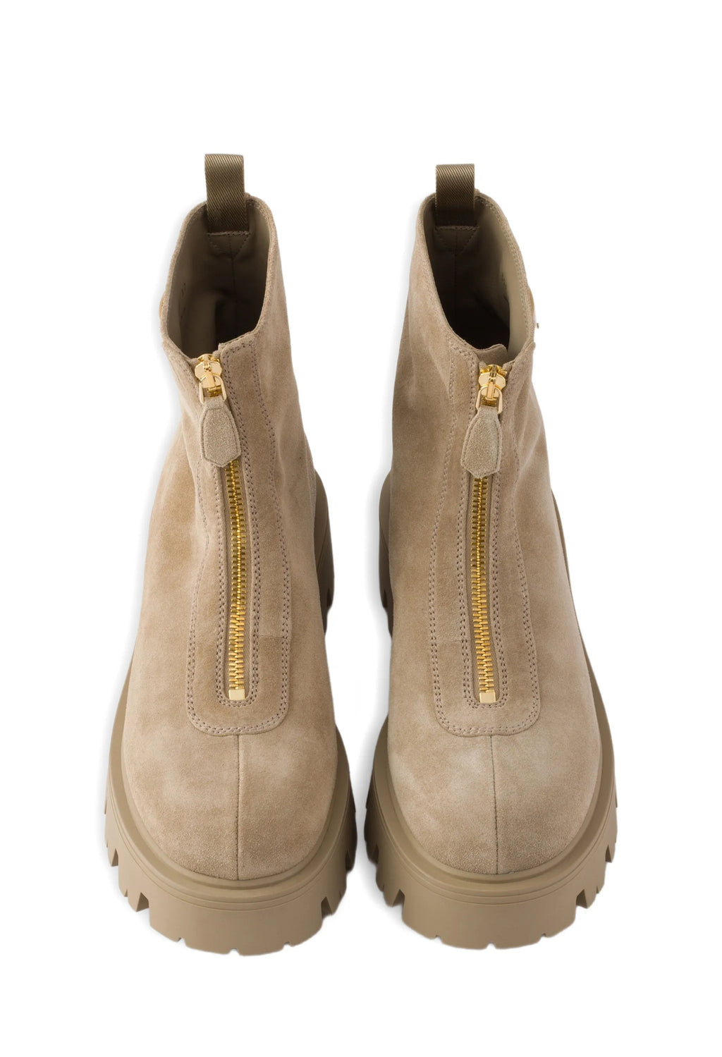 Prada suede booties with zip