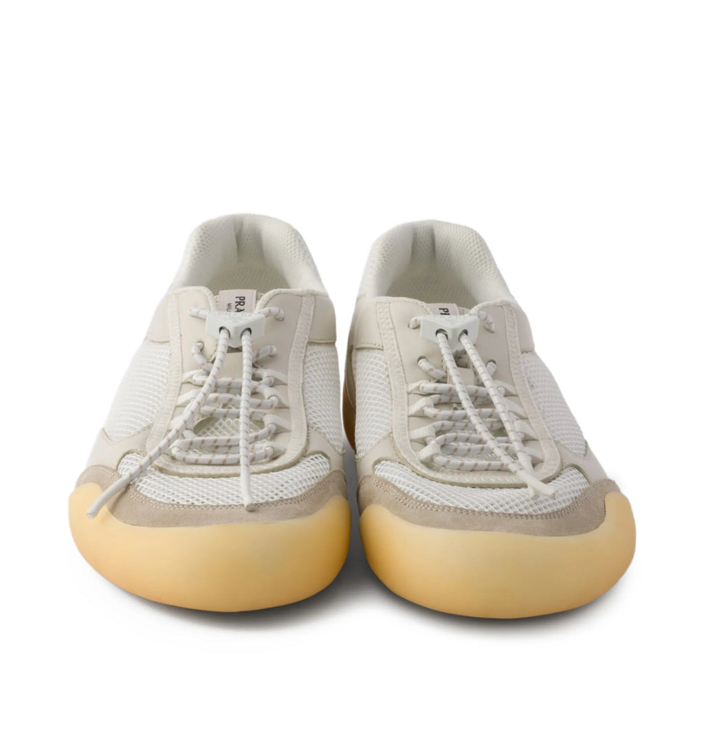 Prada speedrock leather and mesh fabric sneakers