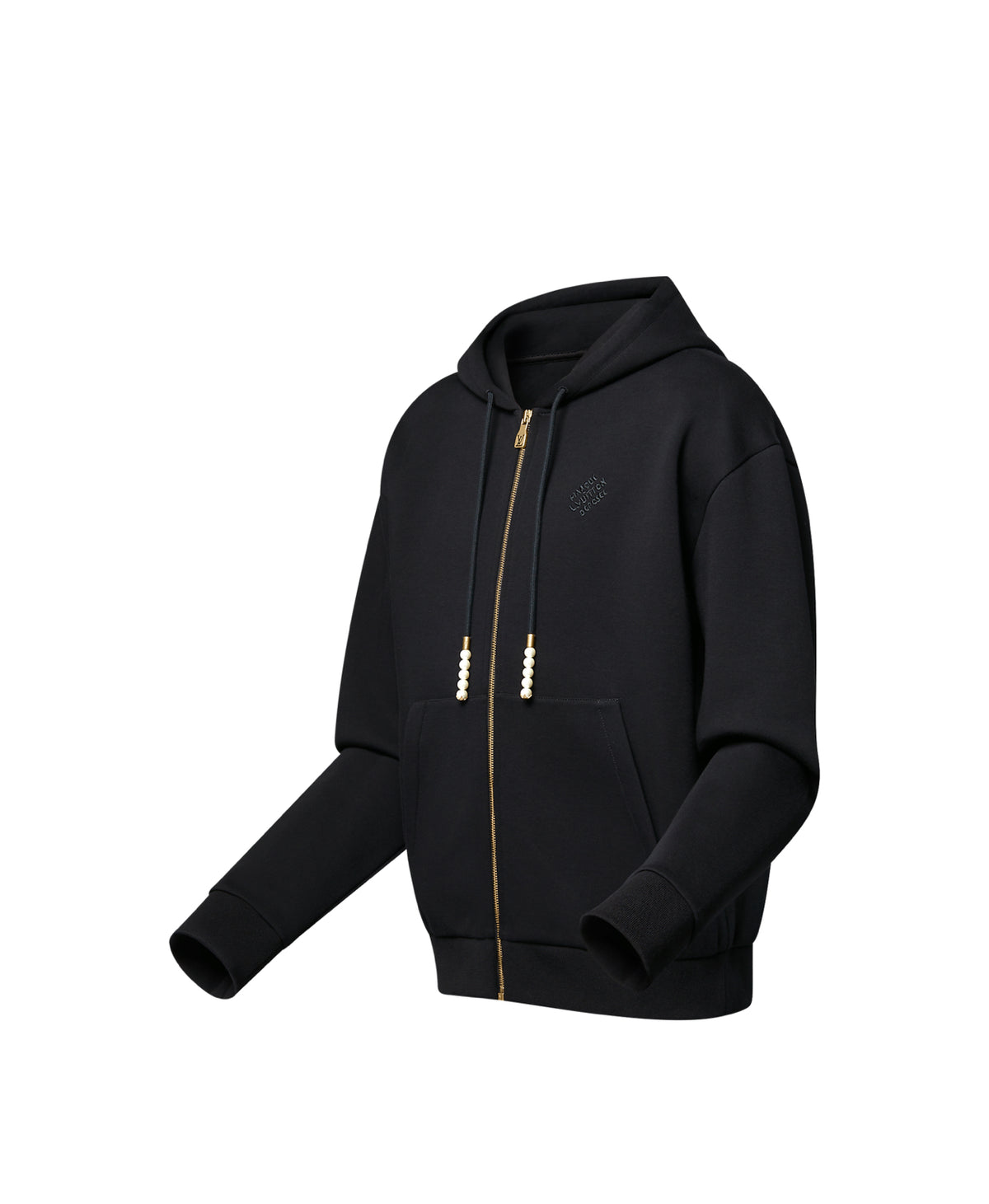 Louis Vuitton embroidered zipped jersey hoodie