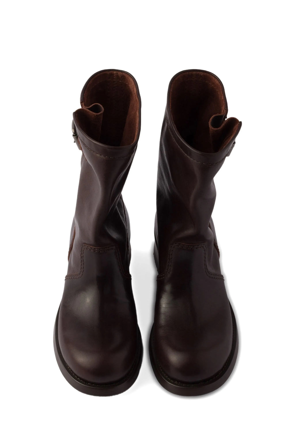 Prada leather mid calf boots