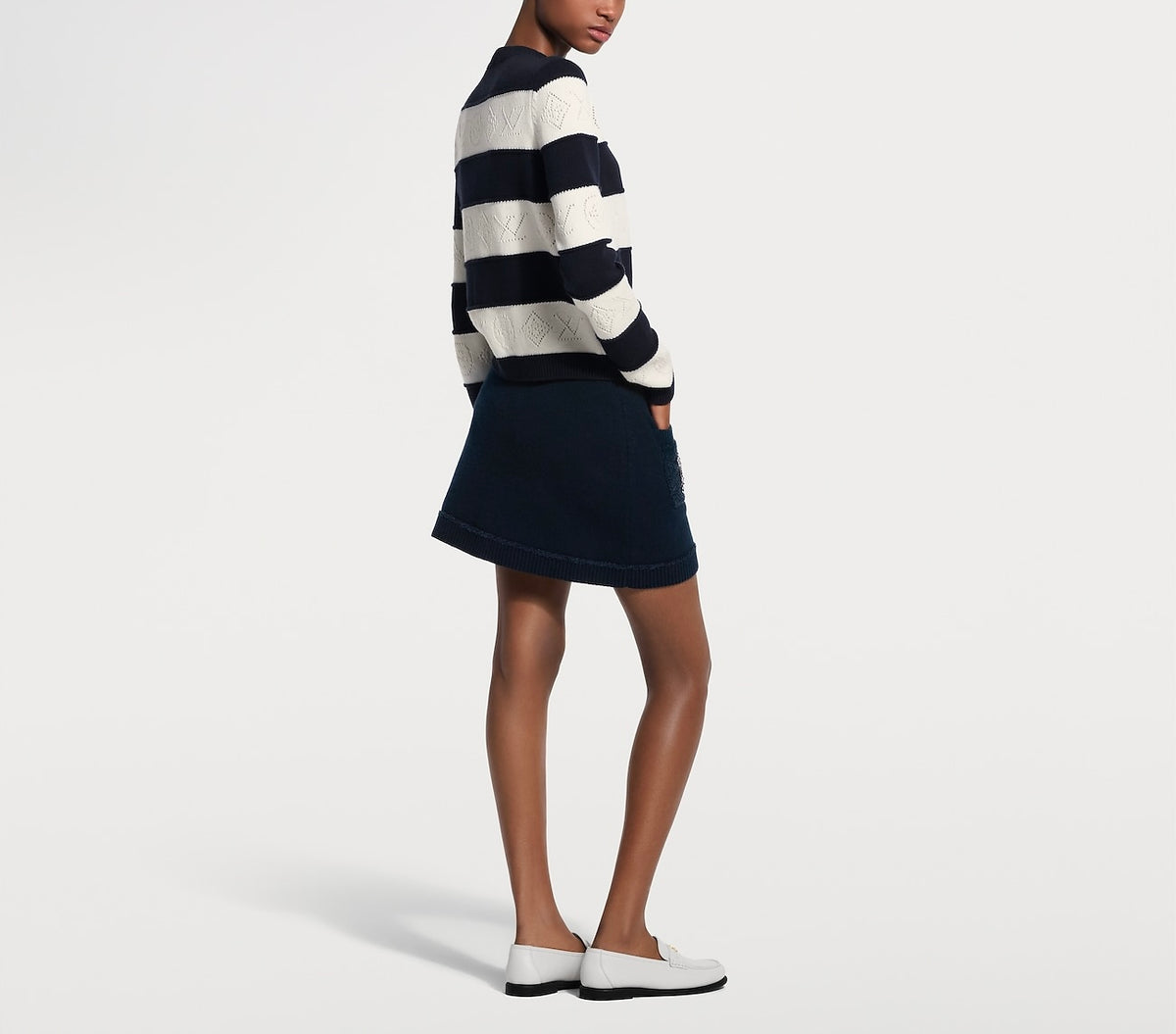 Louis Vuitton openwork striped knit cardigan