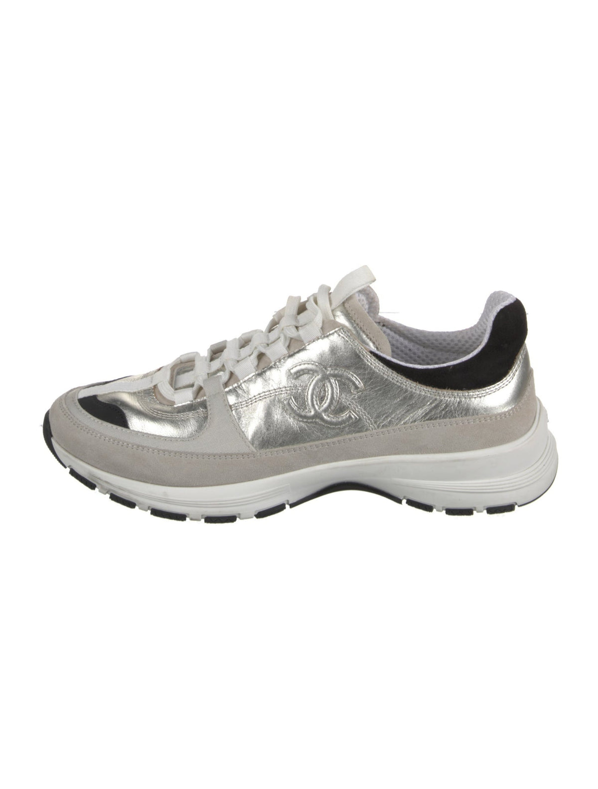 Chanel interlocking cc logo mesh athletic sneakers