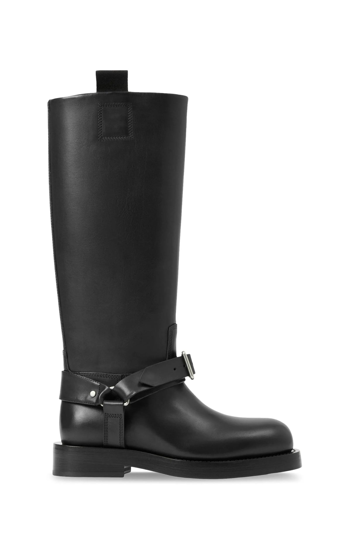 Burberry saddle knee high leather boots