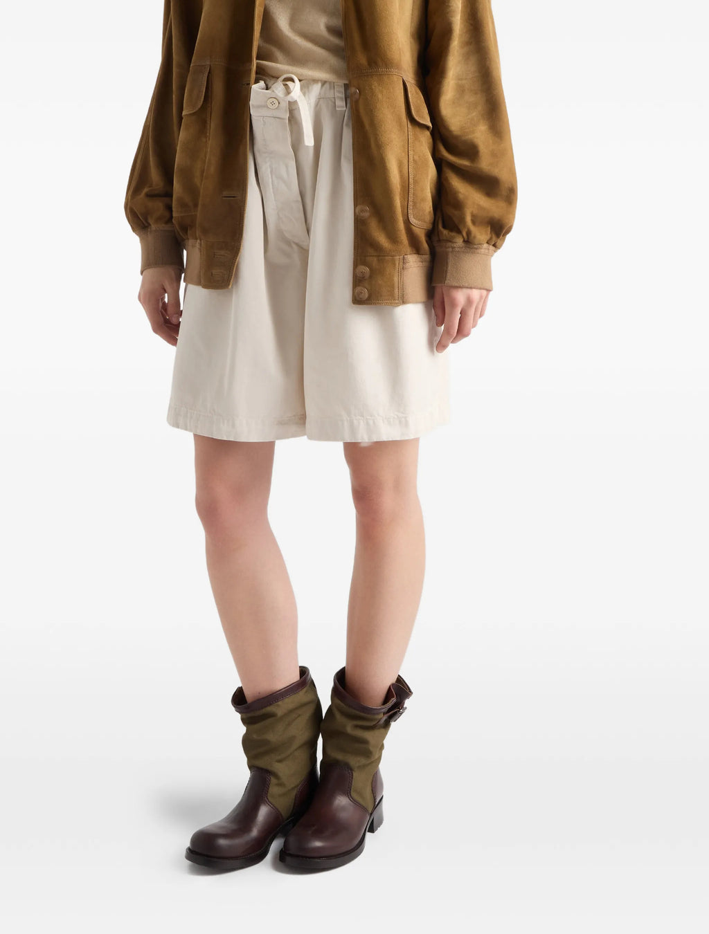 Prada leather and canvas boots