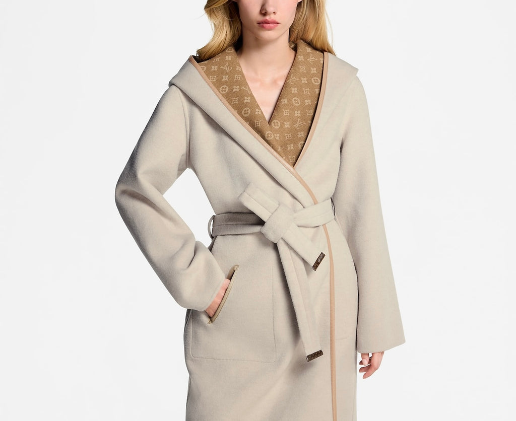 Louis Vuitton hooded wrap coat