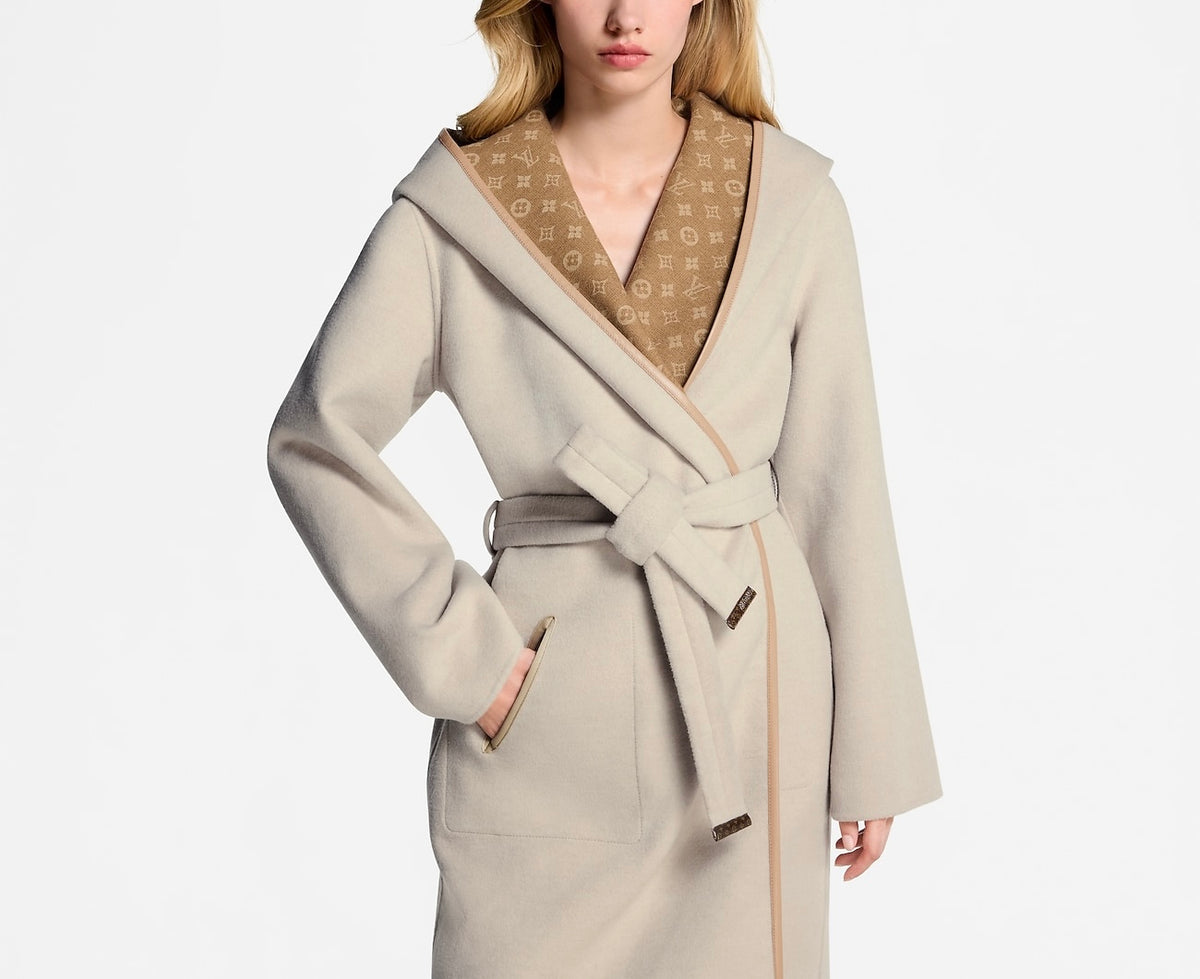 Louis Vuitton hooded wrap coat