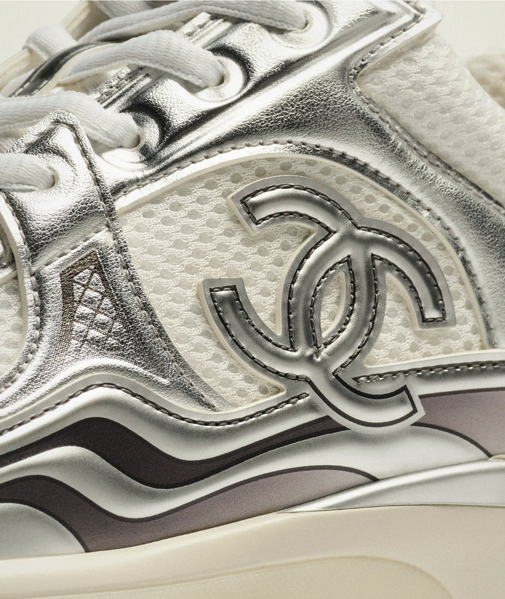 Chanel fabric and laminated sneaker
