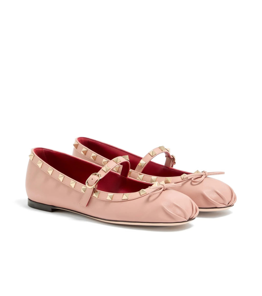 Valentino Mary Jane Rockstud ballerina in nappa