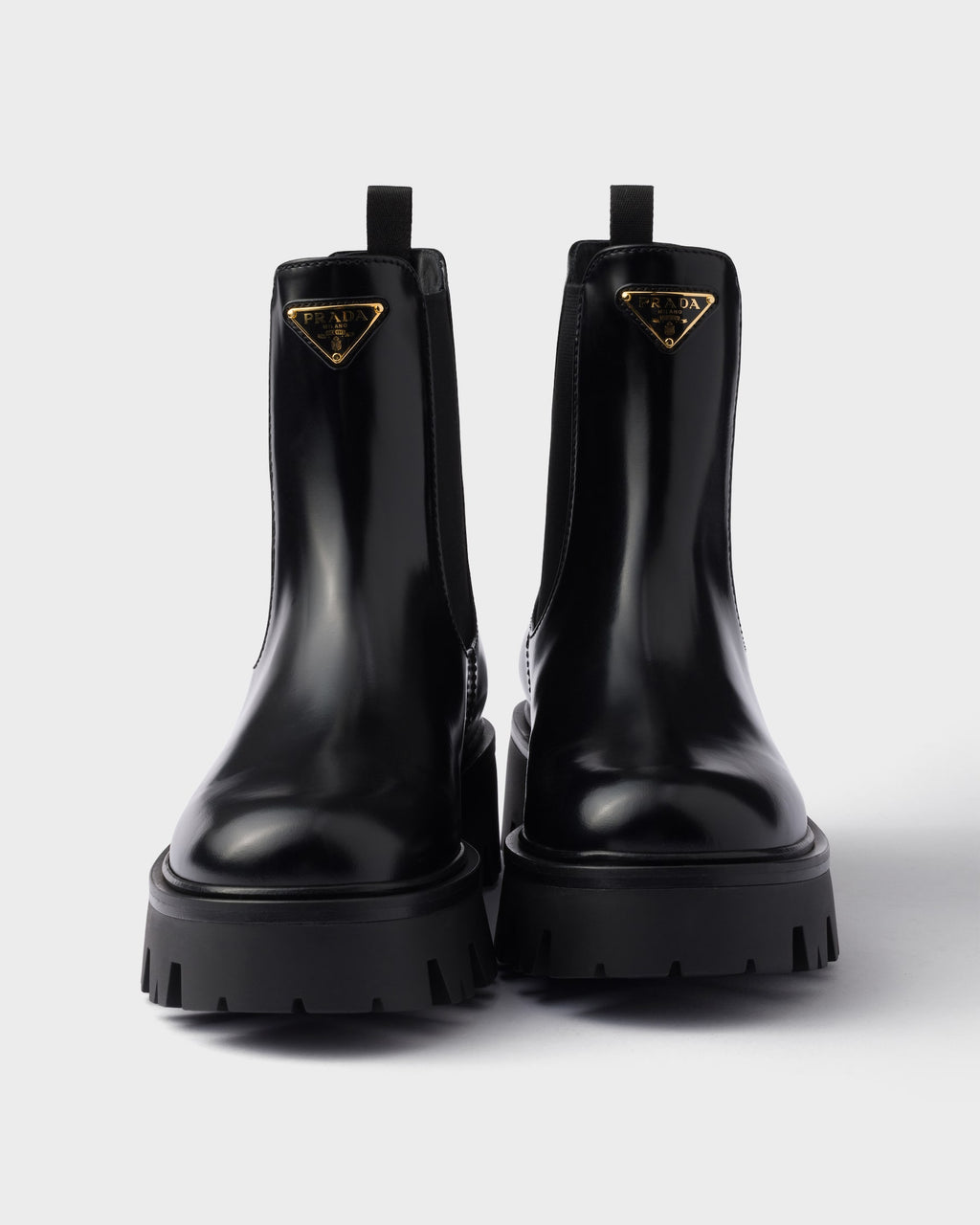 Prada stride brushed leather booties