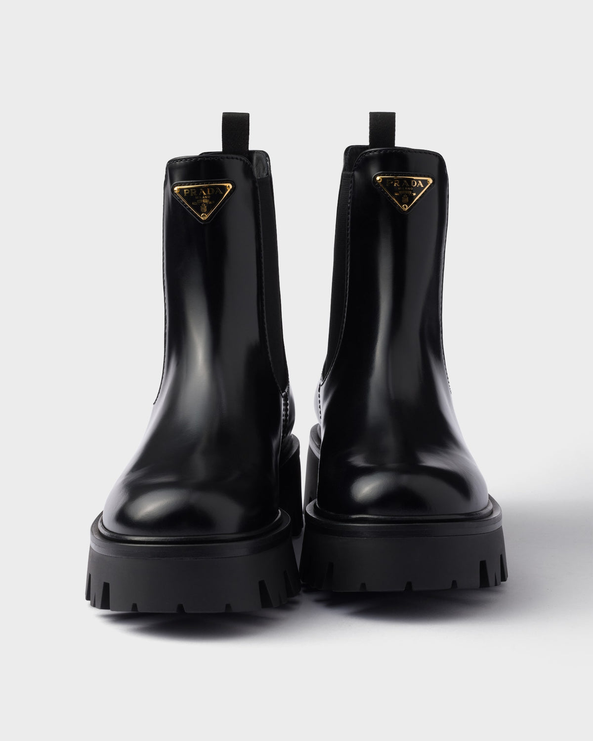 Prada stride brushed leather booties