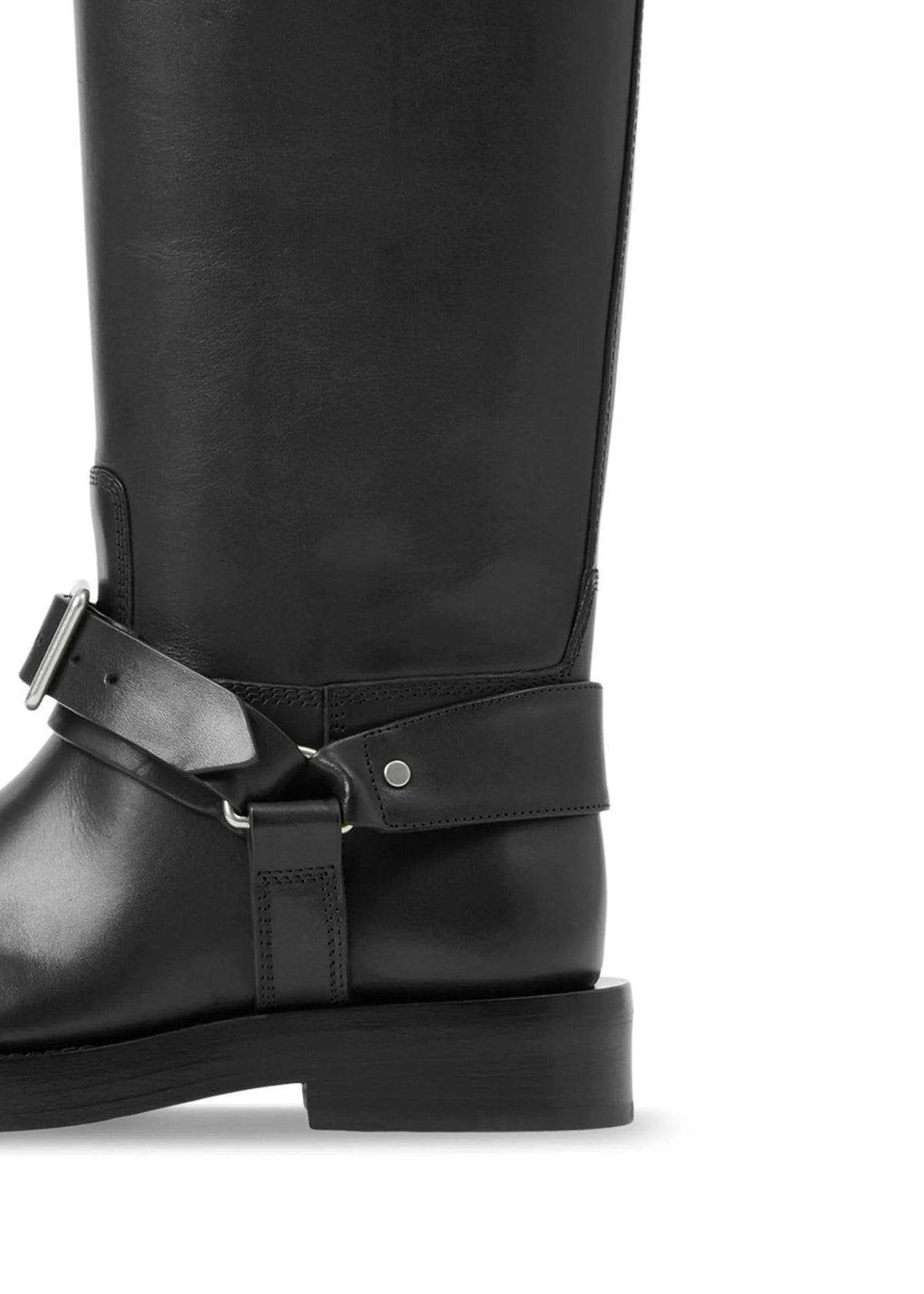 Burberry saddle knee high leather boots
