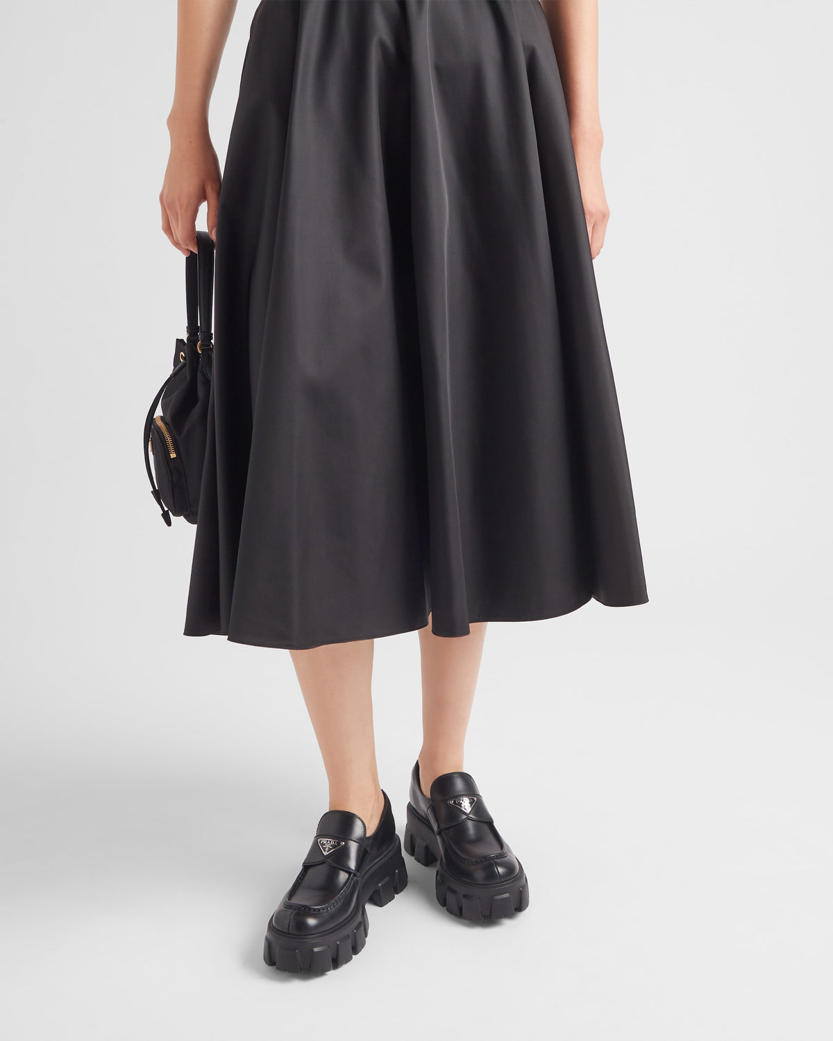 Prada brushed leather Monolith loafers