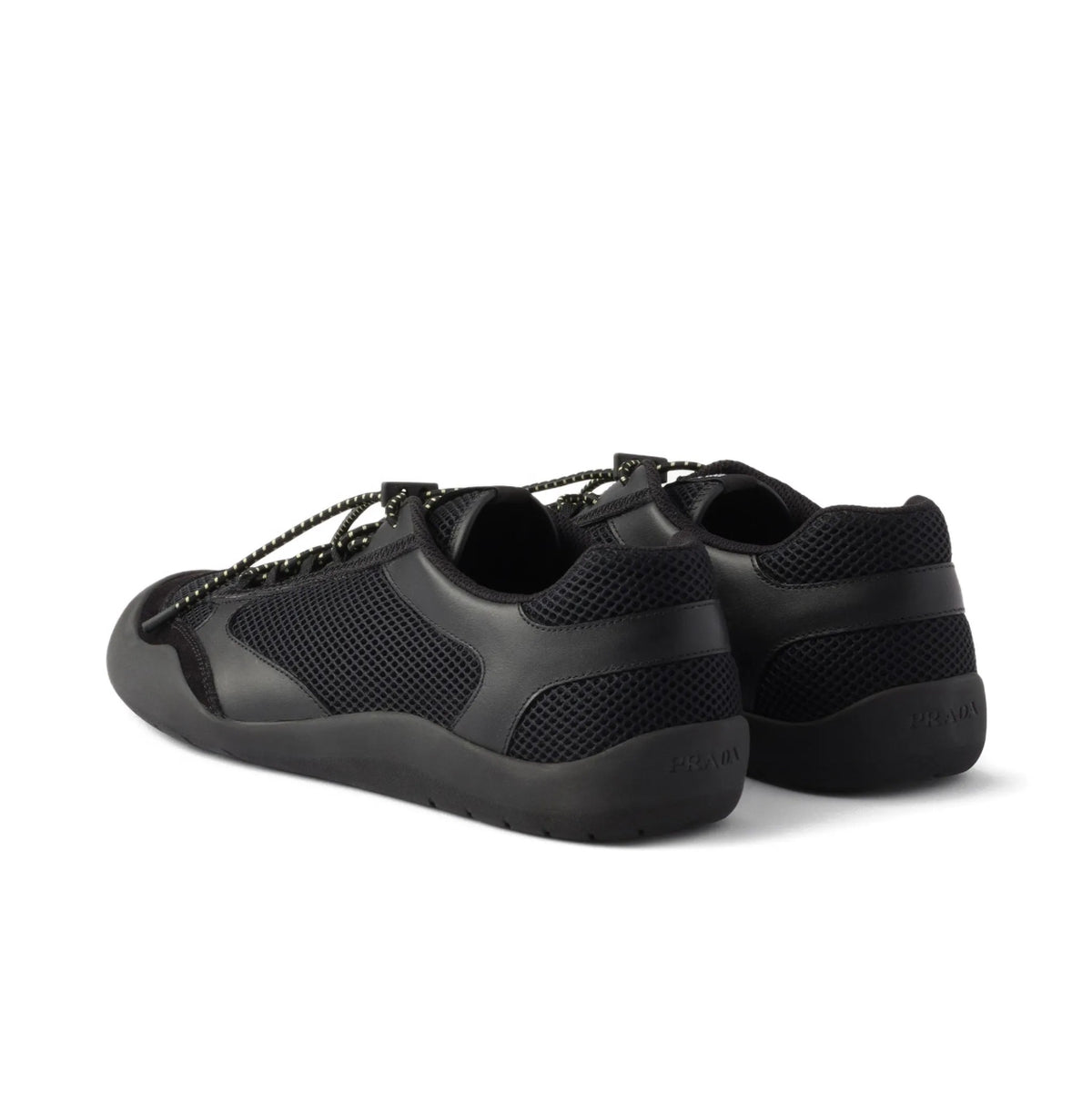 Prada Speedrock leather and mesh fabric sneakers