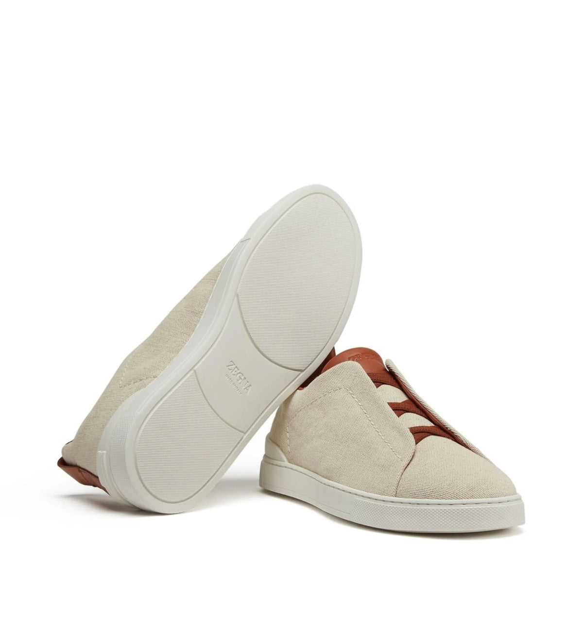 Zegna triple stitch canvas sneakers